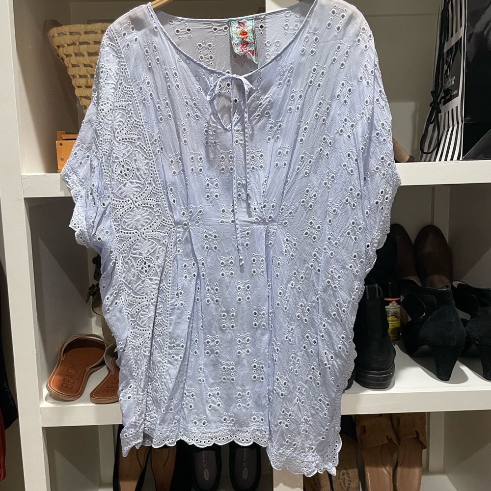 Johnny Was periwinkle blue size medium top.